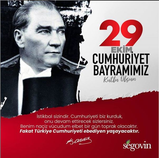 Cumhuriyet bayramımız kutlu olsun.